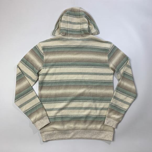 Quiksilver Sweatshirt Boys Youth XL Extra Large Cream Textured Hooded Striped - Picture 8 of 15